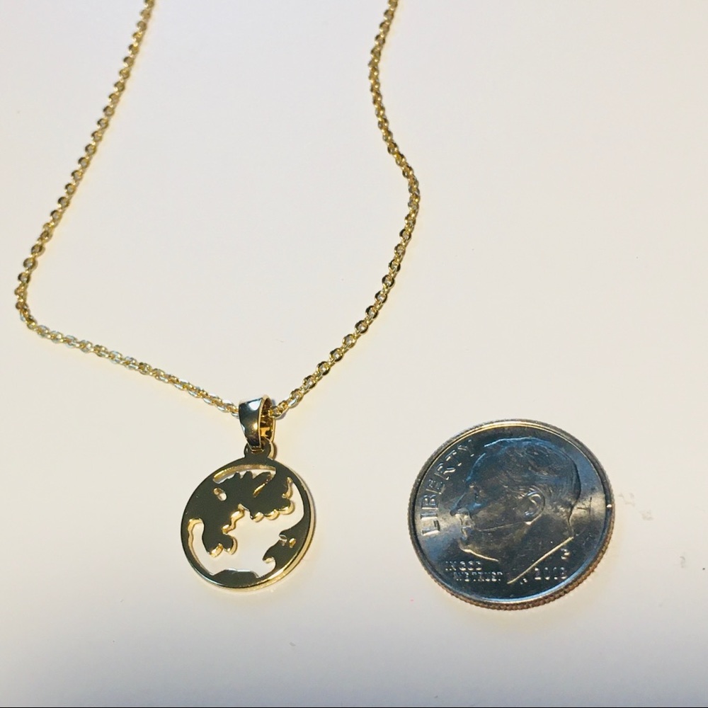 New! Gold Plated Earth Necklace by I am - Picture 6 of 16